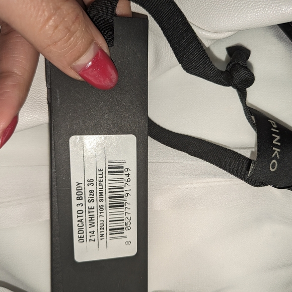 9. NWT PINKO FAUX LEATHER BLAZER BODYSUIT - Picture 6 of 8